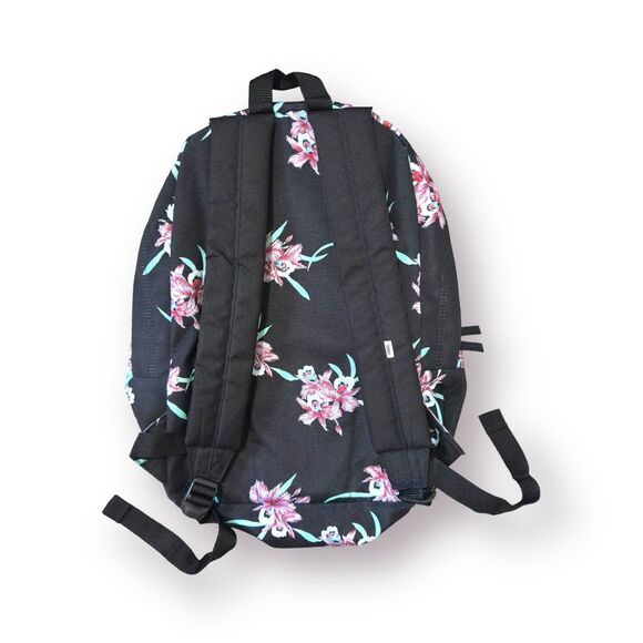 Vans Black Rose Backpack School Bag - Picture 2 of 4